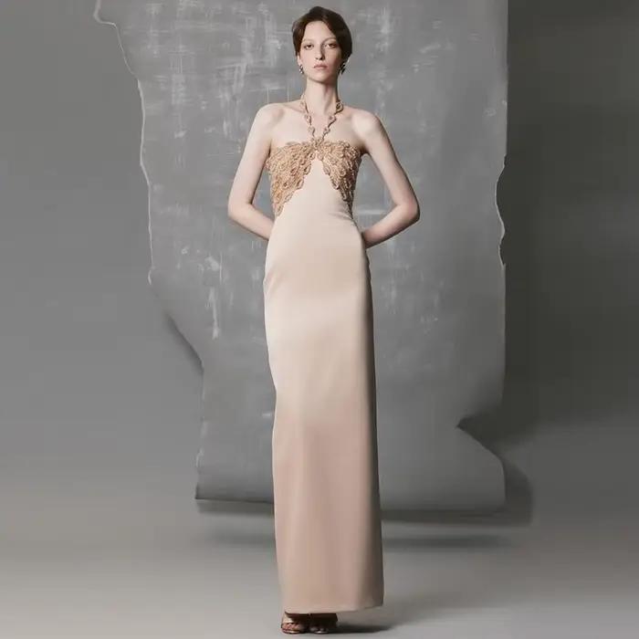 Robe de soirée sirène élégante, classique, à col licou, à paillettes, robes de célébrités personnali