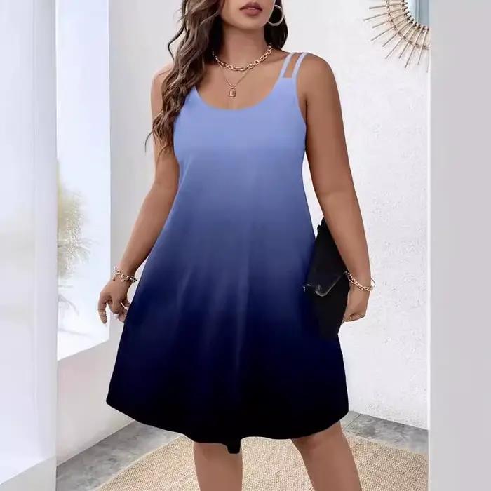 Nouvelles robes d'été décontractées pour femmes, sexy, col rond, sans manches, robe de plage pour le