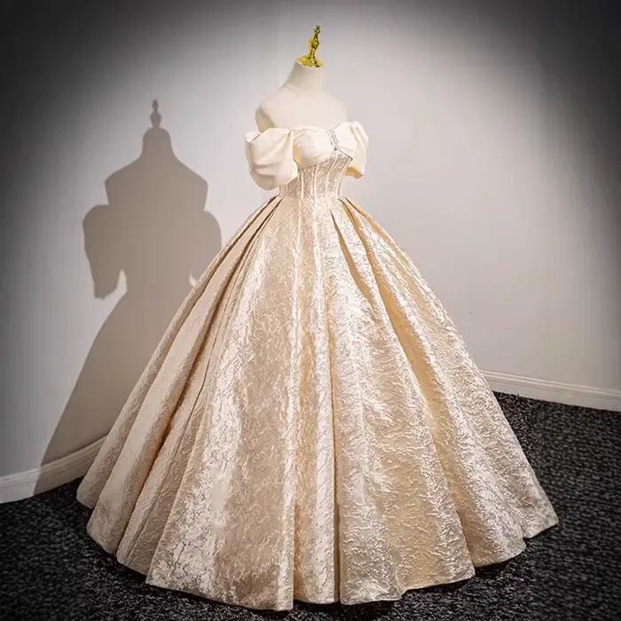 Robe de Toast de fiançailles française Champagne, robe de soirée de mariée, nouvelle robe de princes