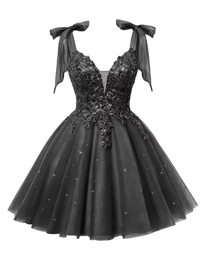 Robes de bal en tulle pour adolescentes, robe courte scintillante en dentelle et sequins, robe de Sw