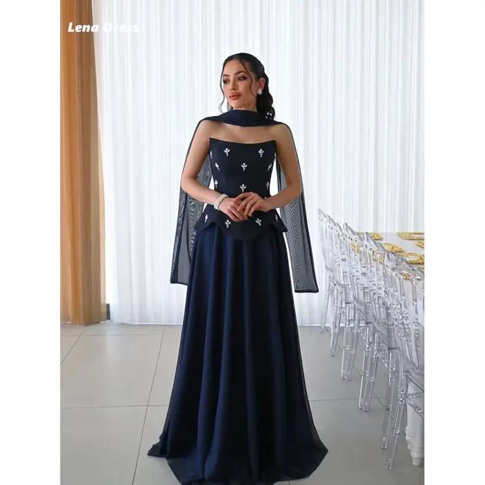 Robes de soirée élégantes de luxe Lena avec strass pour femme, robe de fiançailles personnalisée en 