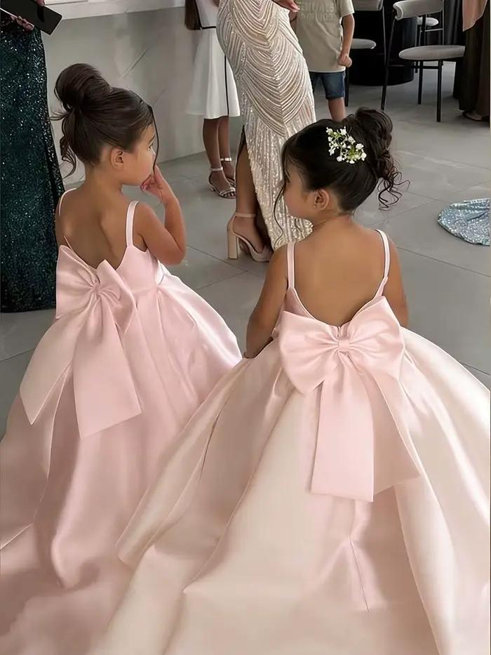 Robe de demoiselle d'honneur blanche avec bretelles à nœud, mini-robe de mariée, robe de bal pour en