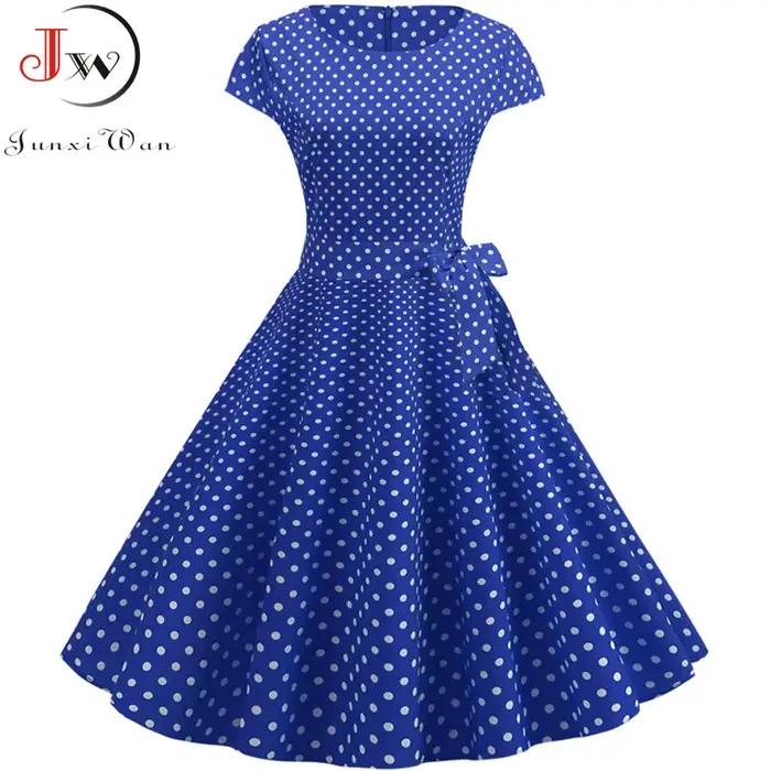 Femmes robes d'été Robe Vintage années 1950 60 Pin Up grande balançoire fête vêtements de travail Ro