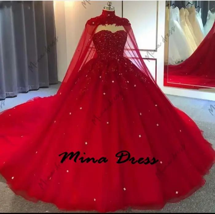 Mina-Robe de Mariée en Dentelle pour Femme, Tenue de Soirée Personnalisée, Élégante, Luxueuse, Perle