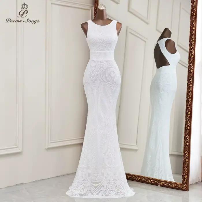 Robe de soirée longue de forme sirène pour femmes, tenue de soirée élégante, dos nu, nouvelle collec