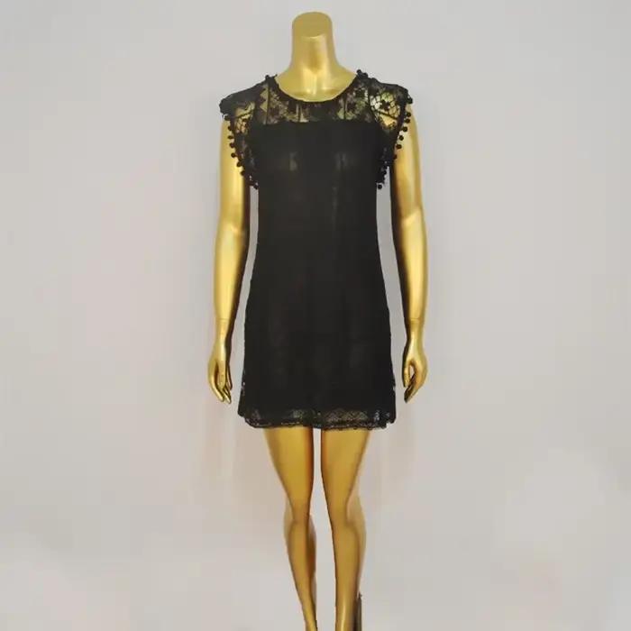 Été blanc femmes robe 2025 décontracté sans manches plage robe courte femme Sexy gland Mini robe en 