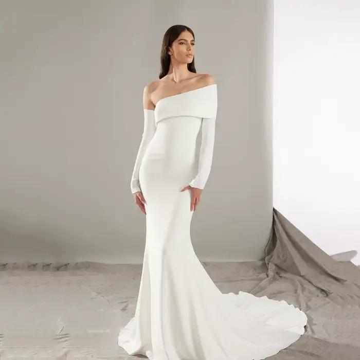 Robes de mariée sirène Sexy dos nu une épaule robe de mariée personnalisée femmes soirée mariées rob