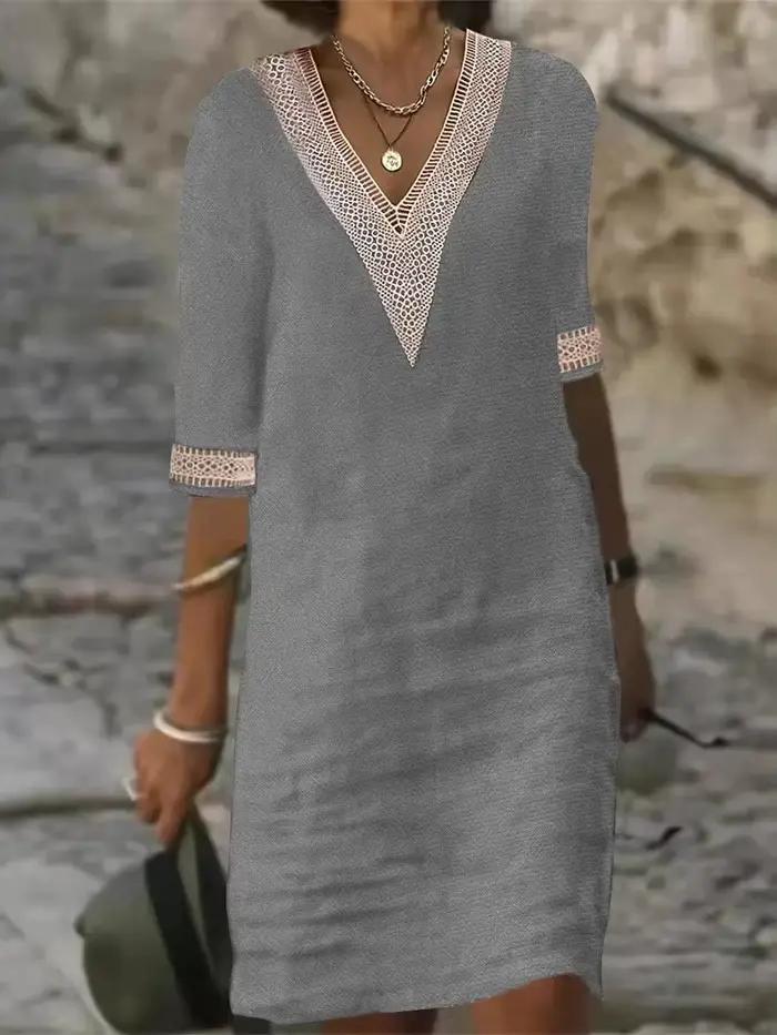 Robe en lin de coton pour femmes, vêtements décontractés, streetwear vintage, style ethnique, robe d