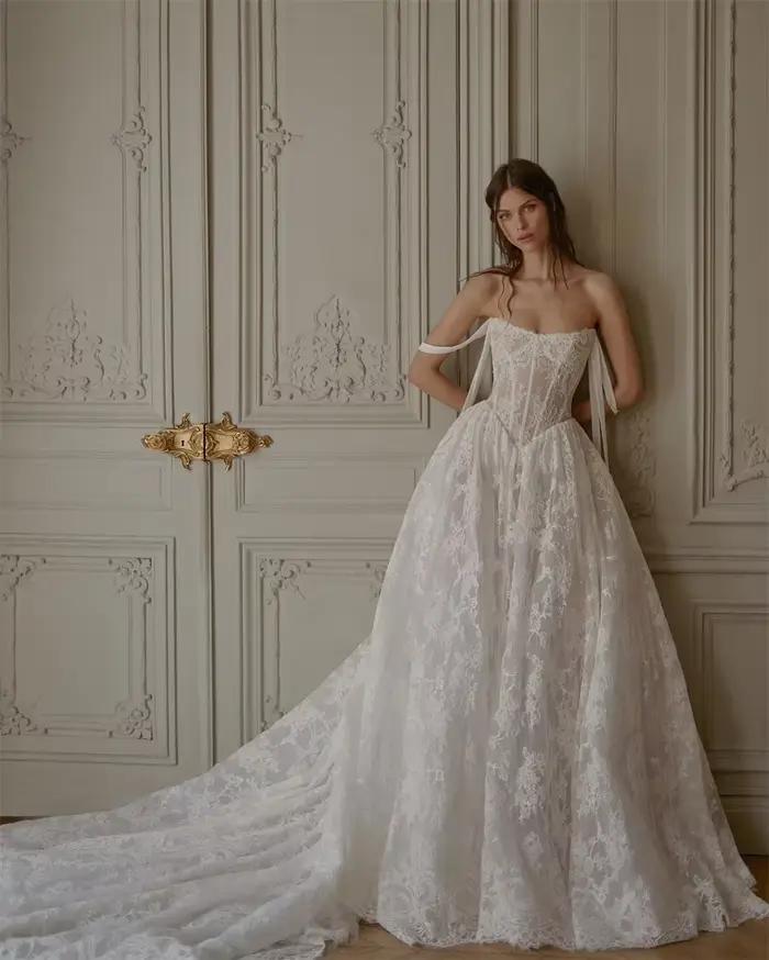 Robe de mariée personnalisée en dentelle, style A-line, dos nu, sexy, robe de mariée, Vestidos De No