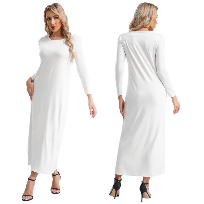 Femmes Abayas robe arabe islamique à manches longues prière musulmane dubaï caftan longues Robes amp