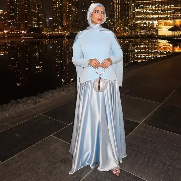 Robe musulmane Abaya femmes robes de soirée Maxi Robe Jalabiya caftan Islam robes arabe longue Robe 