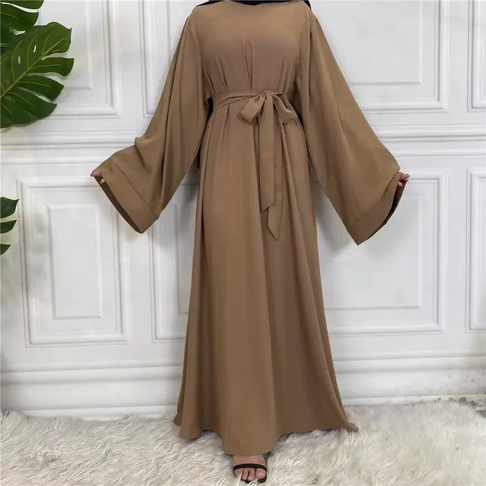 Robe classique Abayas pour femmes musulmanes, prière modeste du Ramadan, robes simples noires kaki d