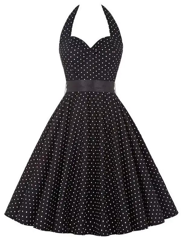 Robe d'été décontractée femmes à pois rétro Robe trapèze Pin Up Robe Vintage années 60 50 Rockabilly