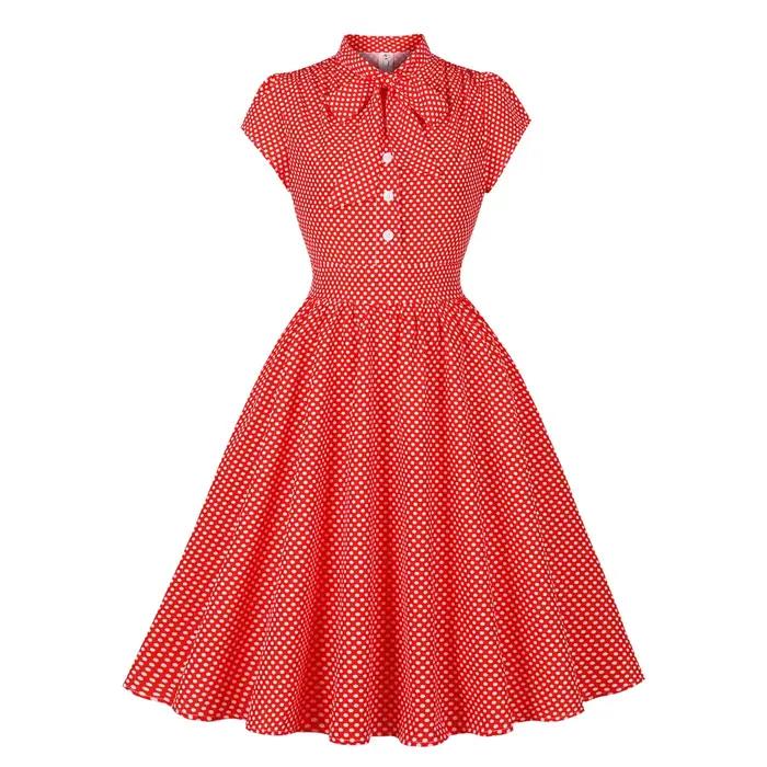 Robe de soirée rétro Pin Up à manches courtes pour femmes, robe trapèze, vintage, années 60, années 