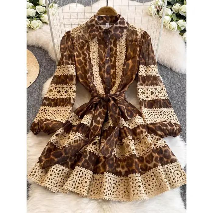 Robe courte haut de gamme pour femmes, Style courbé rétro européen et américain, Design découpé en d