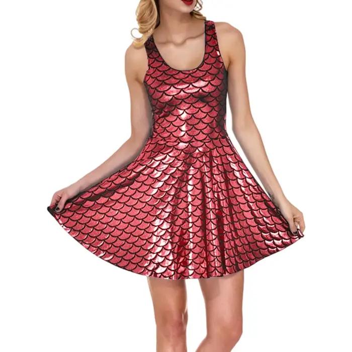 Robe de cocktail pour femmes, costume de fête scintillant, robe swing, ligne A, métallique brillante