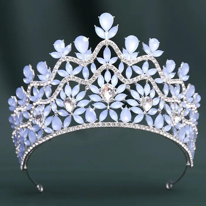 Diadème de Mariée, Accessoires de Cheveux de Mariage, Couronne en Strass Scintillante, Diadème de Re