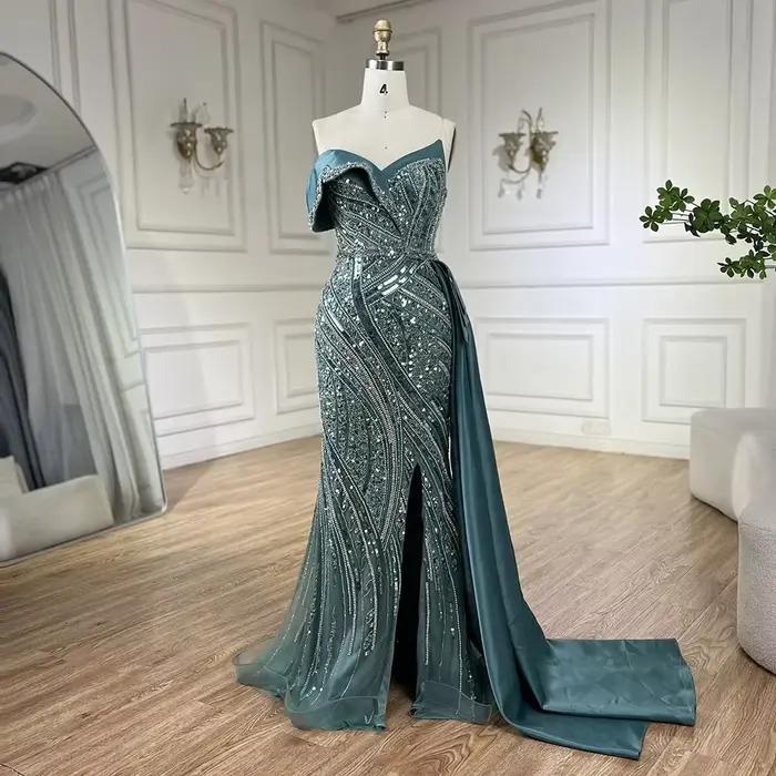 SERENE HILL-robe de soirée perlée, tenue de soirée élégante, style oriental, arabe, turquoise, LA723