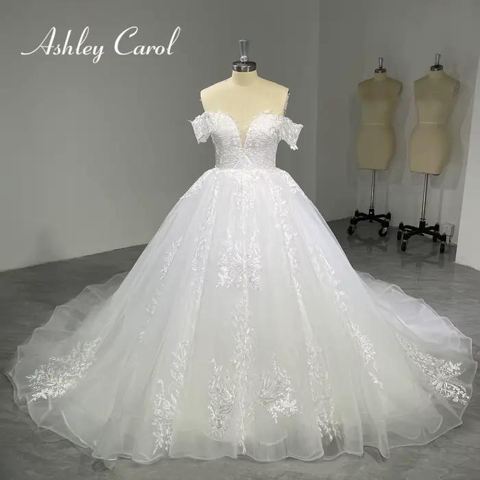 Ashley Carol robe De bal robes De mariée pour les femmes délicate chérie broderie robe De mariée 100