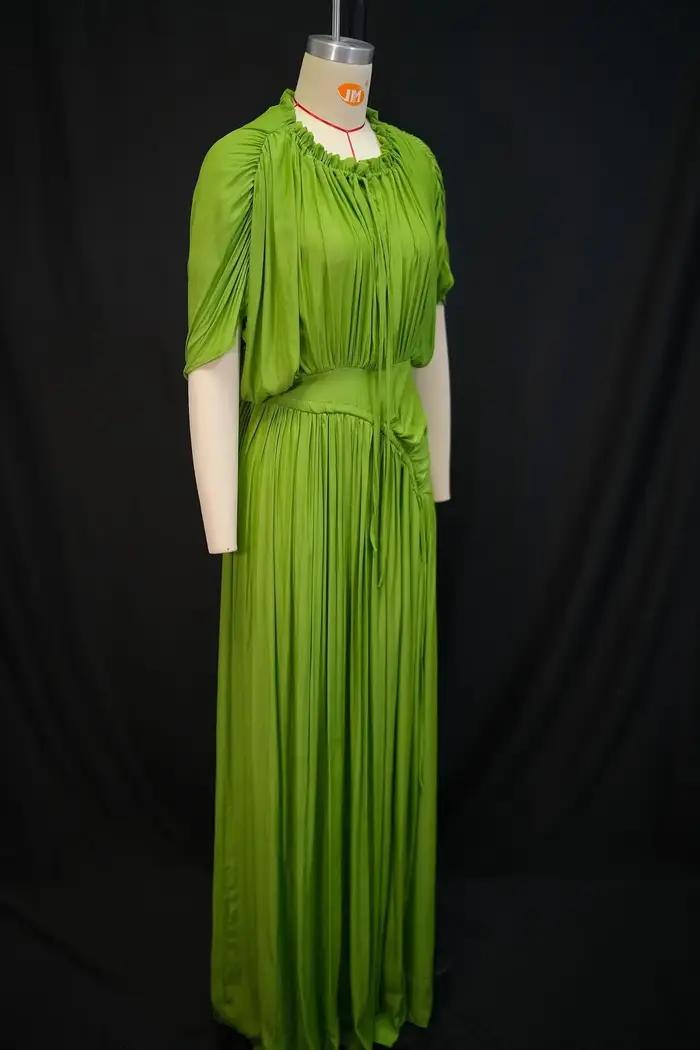 Robe longue d'été pour femme, taille haute, drapée, chic, bleu ciel, robe droite, une pièce, décontr