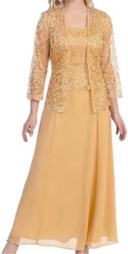 Robe de Mère de la Mariée en Dentelle pour Femme, Tenue de Soirée Formelle, Éducative, avec Veste en
