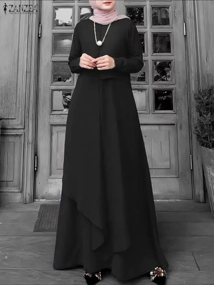 Robe Ramadan ZANZEA 2026, robe modeste élégante musulmane, abaya pour femmes, robe à manches longues