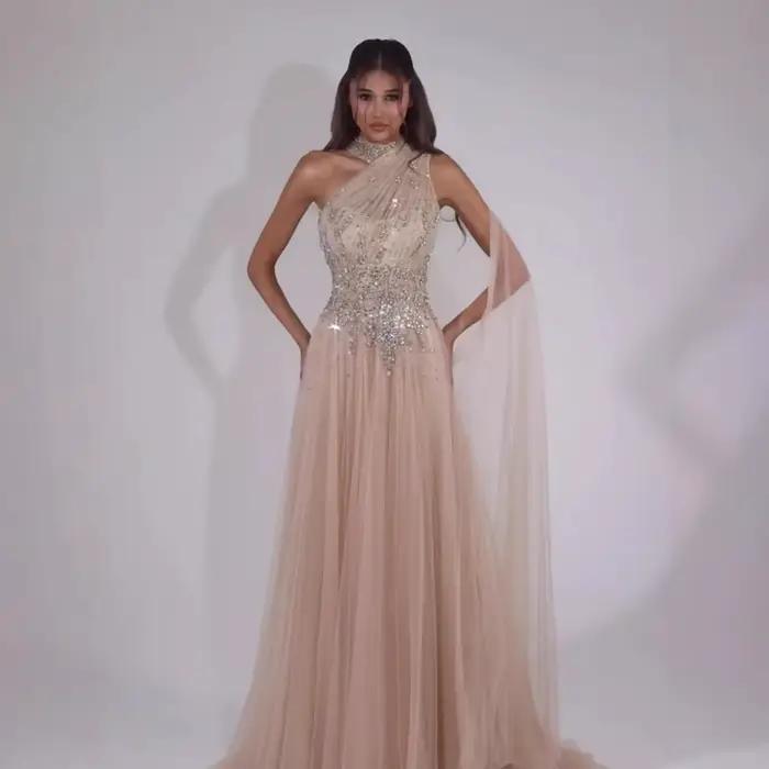 Serene Hill 2025 personnalisé nu une ligne une épaule luxe perlé robe de soirée robe pour les femmes
