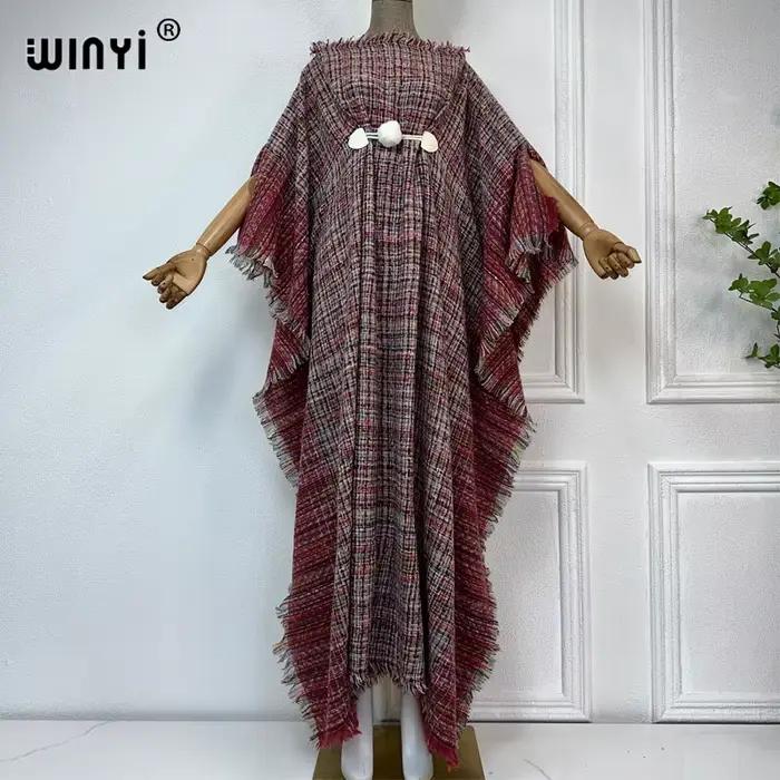 WINYI-Robe de vacances confortable et chaude pour femme, caftan élégant, style africain, boho, vêtem