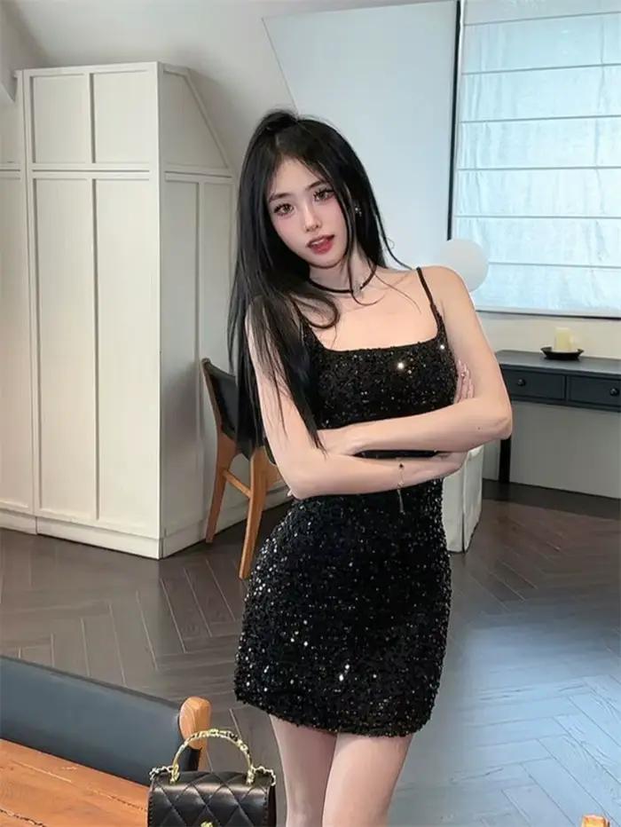 Pure Desire – robe Camisole Sexy pour femmes, nouveau Design à paillettes, tempérament, coupe cintré