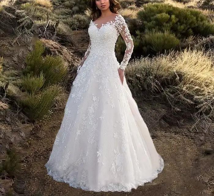 Nouvelle Robe de Cocktail en Dentelle pour Femme 2026, Robe Longue Broderie Florale, Robe de Mariée 