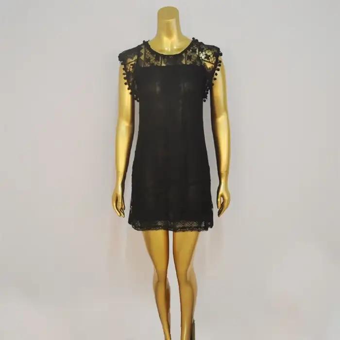 Été blanc femmes robe 2024 décontracté sans manches plage robe courte femme Sexy gland Mini robe en 