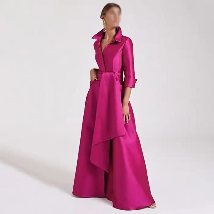 NYZY Robes vintage pour la mère de la mariée, manches 3/4, robes de soirée pour invitées de mariage,