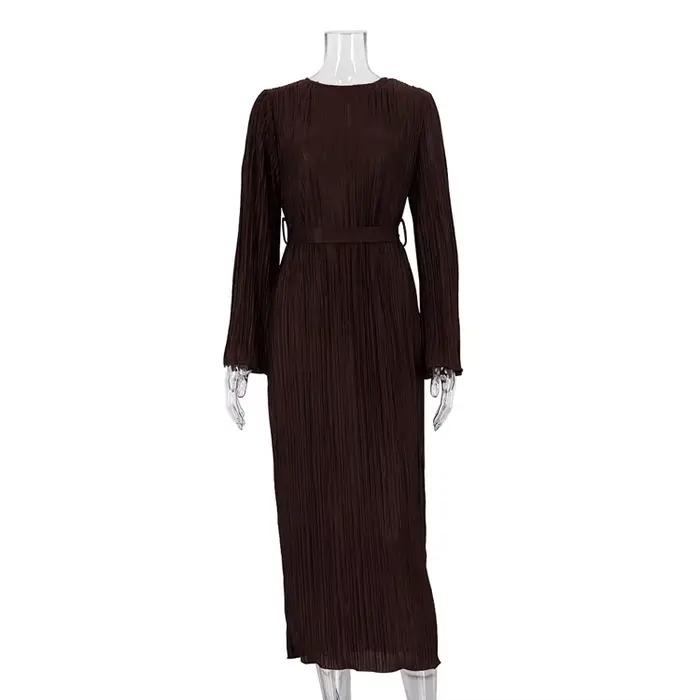 Robe de soirée pour femmes, automne hiver, 2025 Y2K INS, élégante, mode, manches longues, col rond, 
