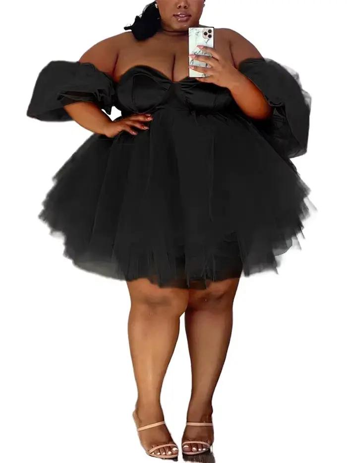 Robe Élégante en Mousseline de Soie pour Femme, Tenue Sexy, Sans Bretelles, Grande Taille, Vente en 