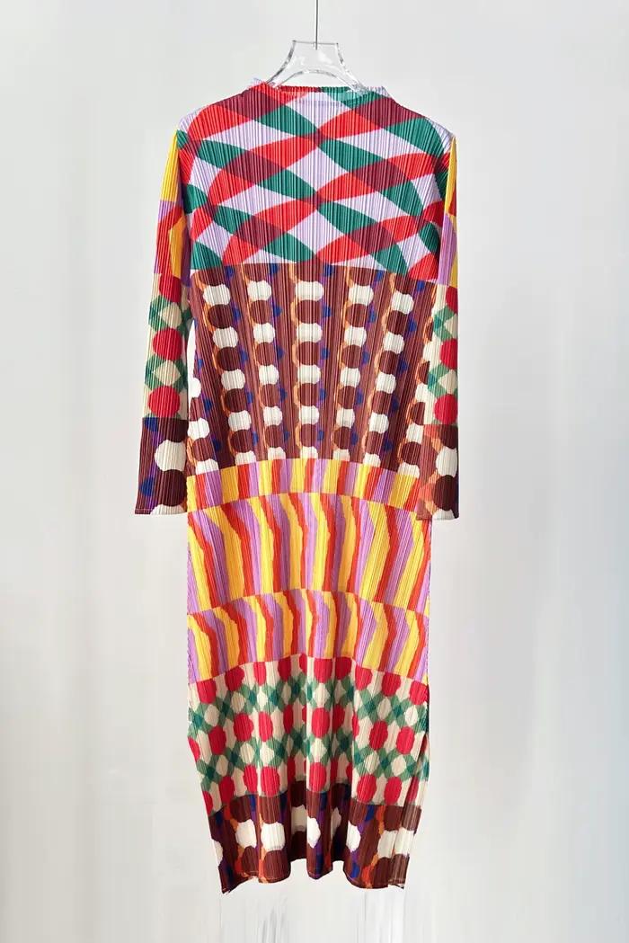 Robe à imprimé géométrique pour femmes grandes tailles, nouvelle collection printemps/automne 2026, 