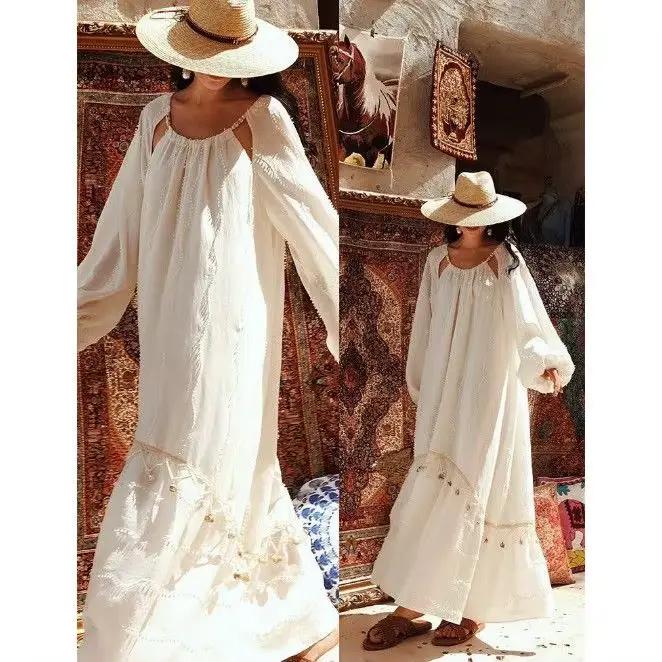 Robe d'été 2026 nouvelle collection pour femme, style décontracté et épaules dénudées, inspirée des 