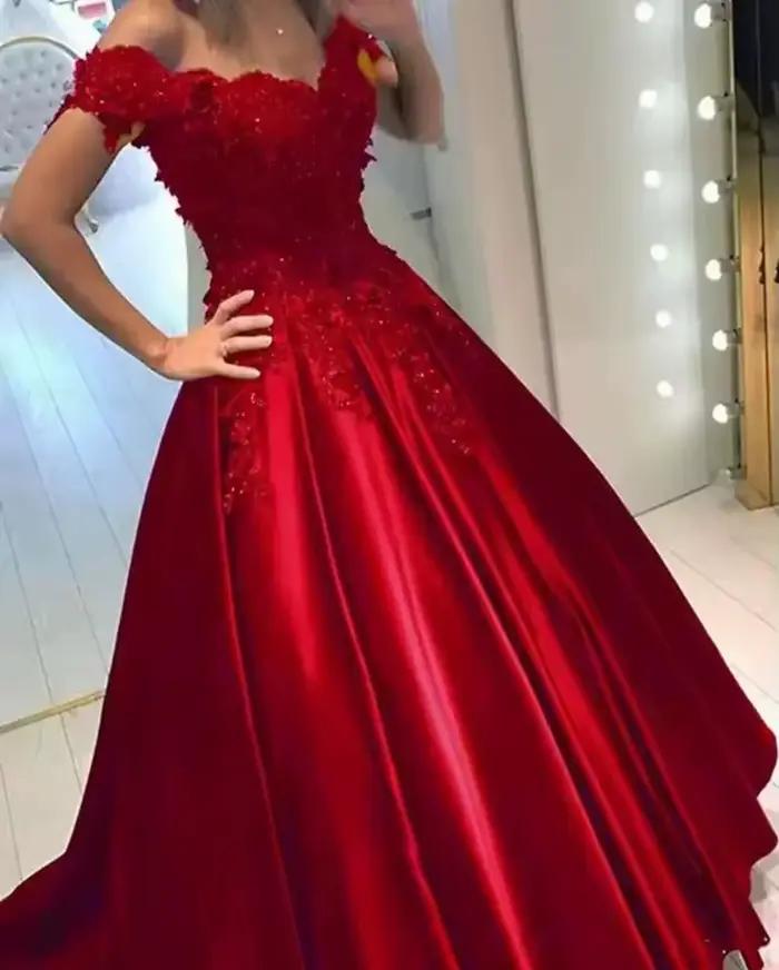 Robe formelle2025New dentelle épaules dénudées mode tempérament élégant robe de soirée