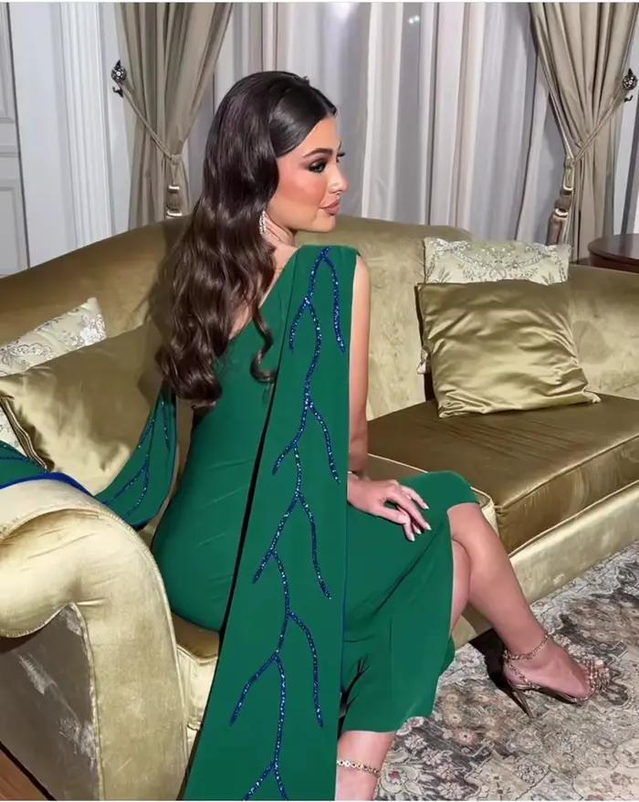 Asastationary-Robe de soirée à col rond pour femme, longueur au sol, robe personnalisée pour occasio