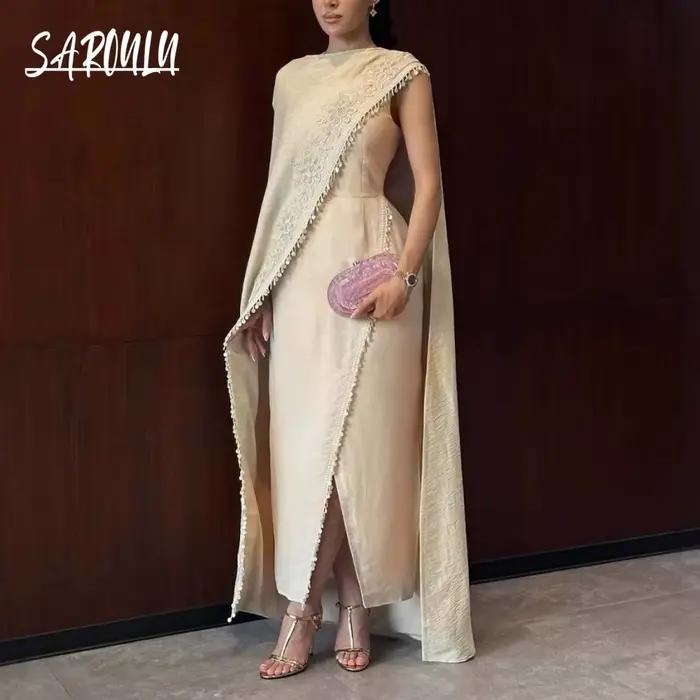Caftan romantique 2 pièces robe de bal exclusive arabe dubaï femmes robe de soirée en Stock printemp