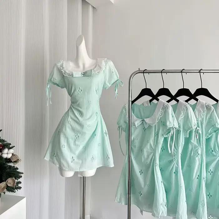 Robe de soirée française élégante pour femmes, rétro, une pièce, manches longues, Vintage, imprimé f