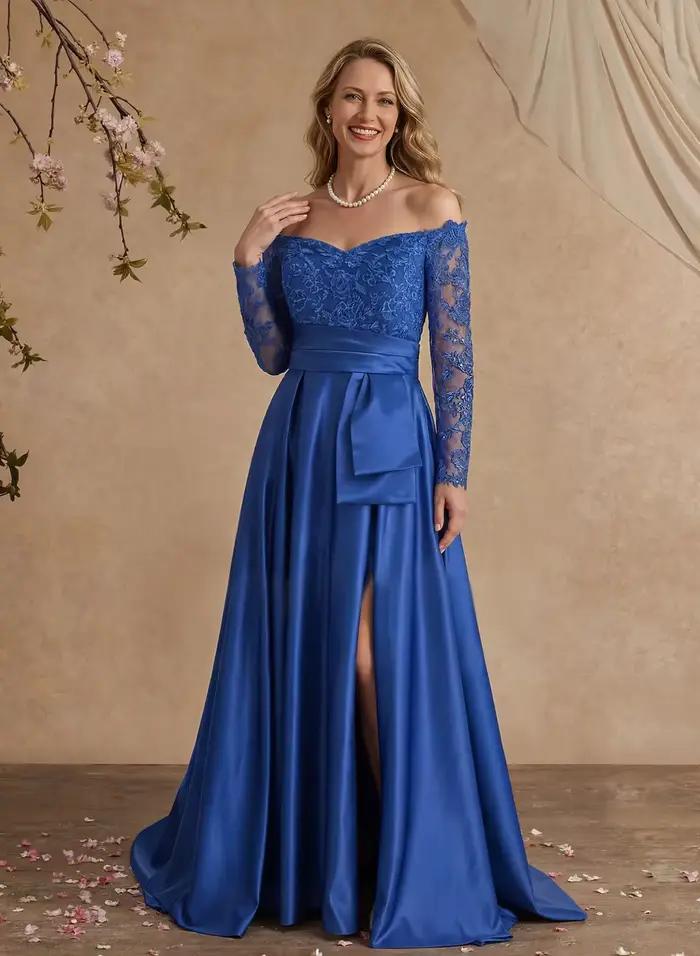 Yolanda – robe de soirée de mariage pour femmes, tenue élégante en dentelle, épaules dénudées, pour 
