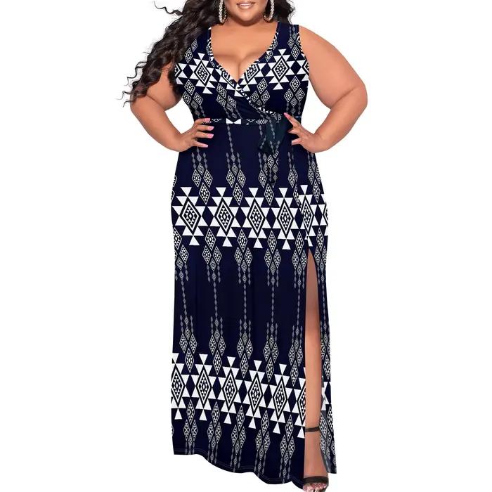 Robes décontractées Sexy pour femmes, grande taille, pour femmes courbées, imprimé en 3D, col licou,