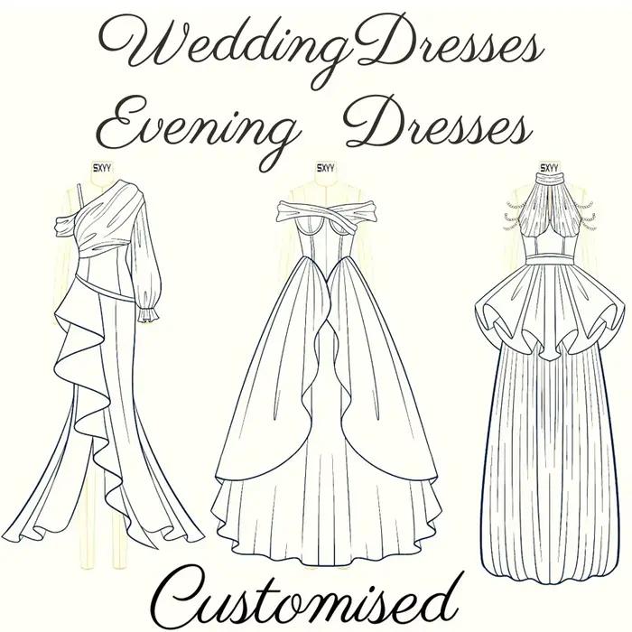 Ranmo personnalisé pour 6 robes de soirée de mariage robes de soirée robe