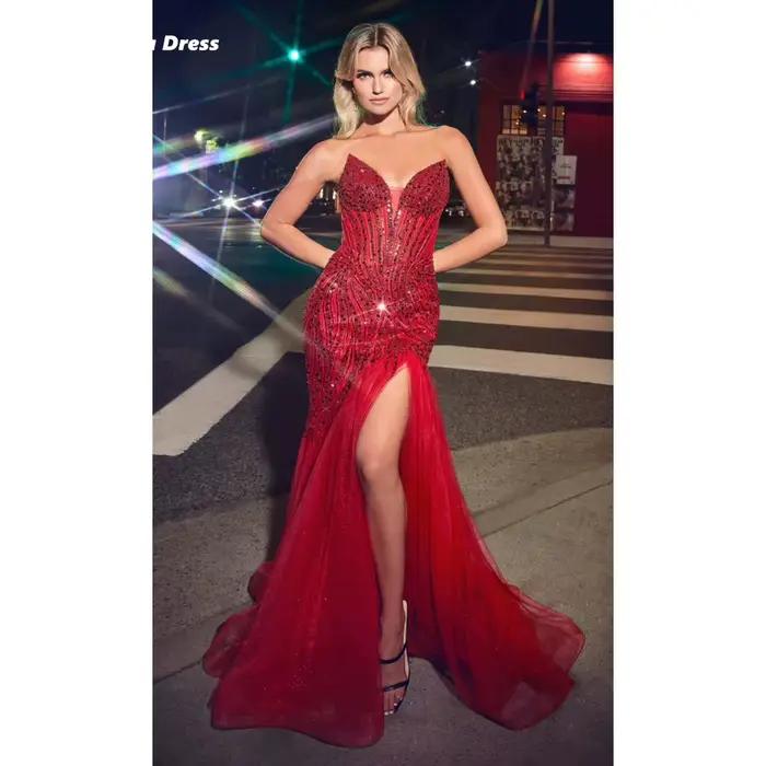 Lena Robes De Cocktail robe De soirée luxe élégant sirène sur mesure hors épaule Occasion spéciale R