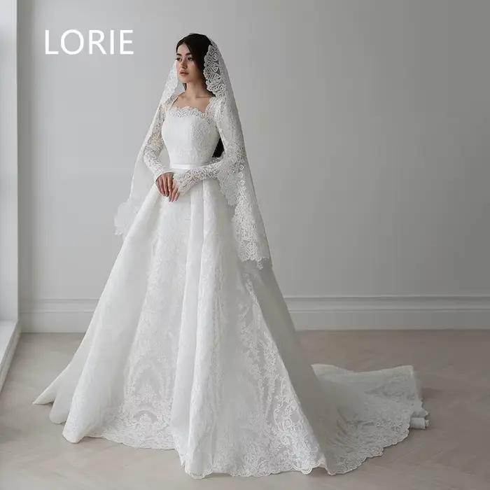 LORIE – robe de mariée trapèze en dentelle, avec des appliques, arabie saoudite, élégante, robes de 
