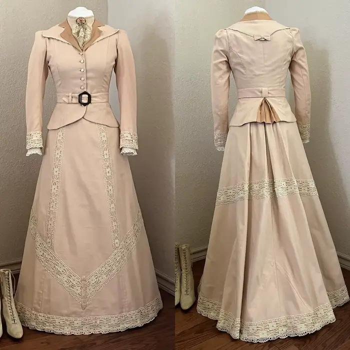 Robe de Jour Victorienne Edwardienne du XIXe Siècle, Robe de Soirée Victorienne pour Femme, Costume 