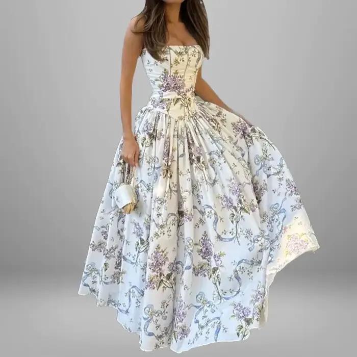 Robes à imprimé floral 2026 pour femmes, robe de mariée à fines bretelles, Vestidos, style frais et 