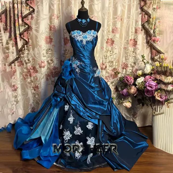 MORYHEER glamour chérie robe De soirée pour les femmes plissé dentelle Appliques robe De fête d'anni