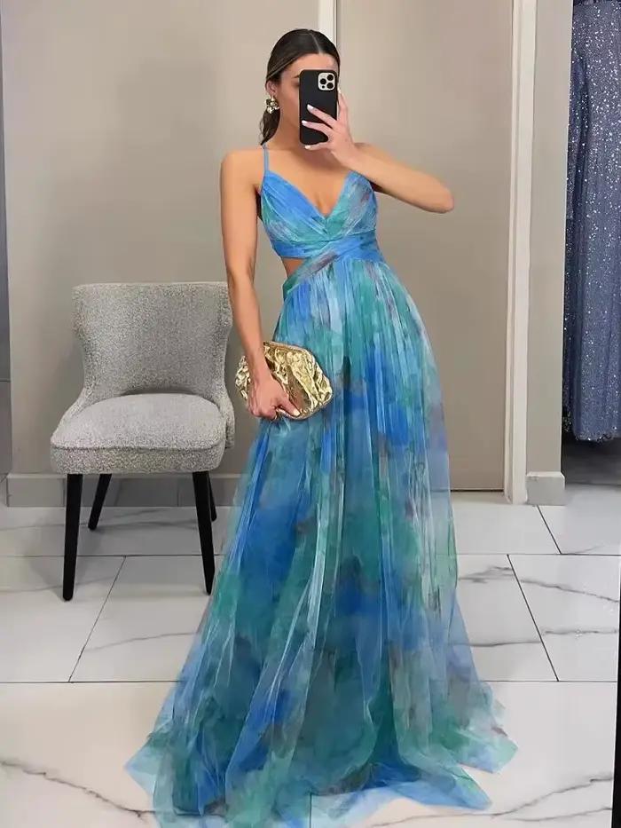 Robe en maille imprimée pour femmes, taille S-XL, printemps-été, pour les vacances, les loisirs, les