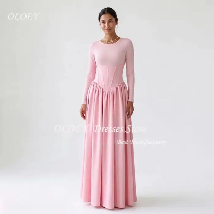 OLOEY Robe de soirée à col rond et manches longues, robes élégantes فساتين سهره نسا, occasions spéci
